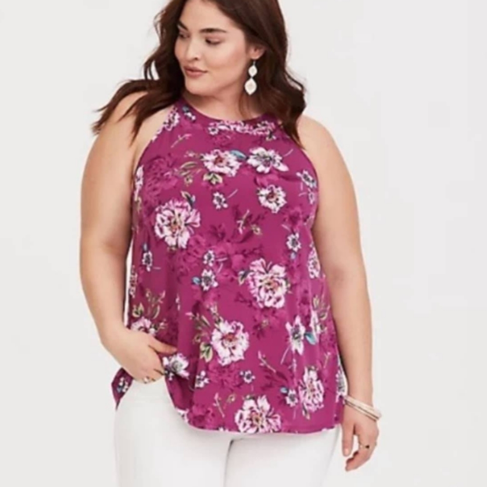 Torrid floral sleeveless blouse